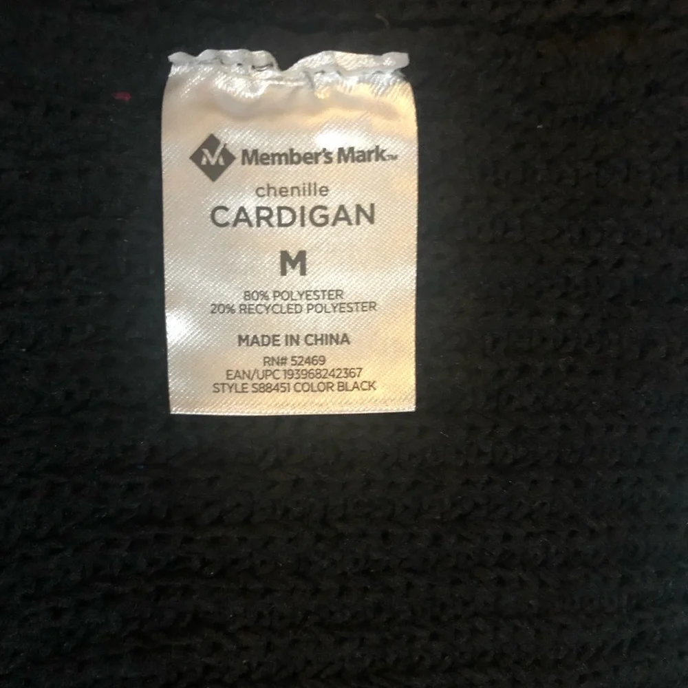 Members Mark Chenille Cardigan Open Front Casual Front EUC - Picture 4 of 8